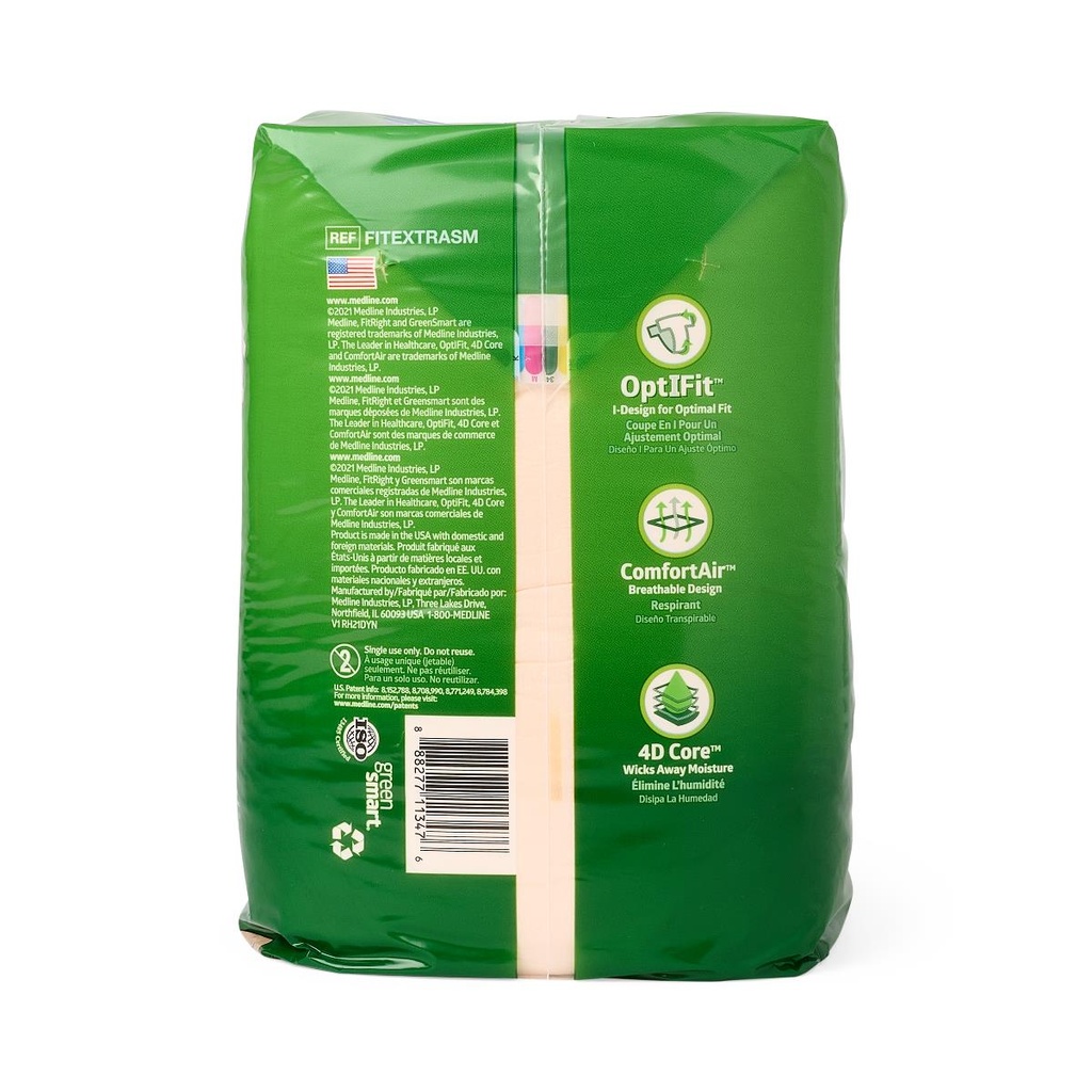 FitRight® Extra Incontinence Briefs; Small, 20"-32" (51 cm - 81 cm) | CASE/80 EACH | BAG/20 EACH