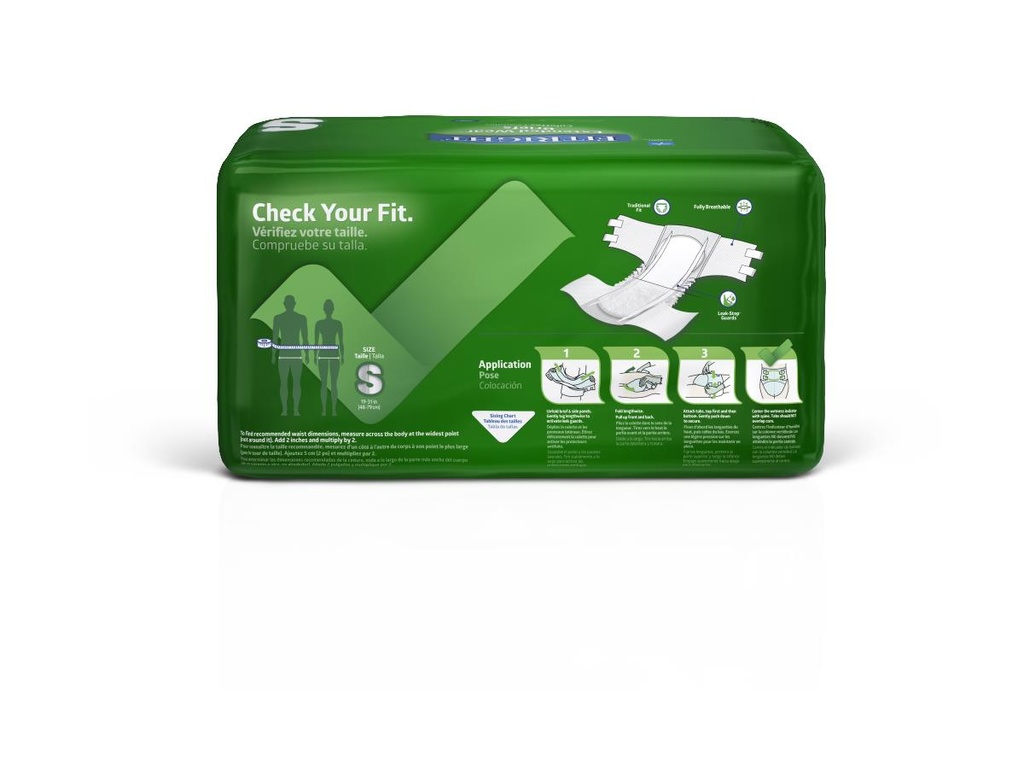 Medline Extended-Wear High-Capacity Adult Incontinence Brief; Small, 19"-31" (48 cm - 79 cm) | CASE/120 EACH | PKG/30 EACH