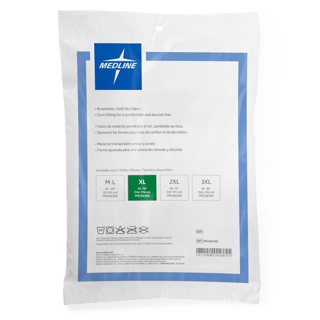 Medline Premium Knit Incontinence Underwear; Extra Large, 45"-70" (114 cm - 178cm), Green | CASE/100 EACH | BAG/5 EACH