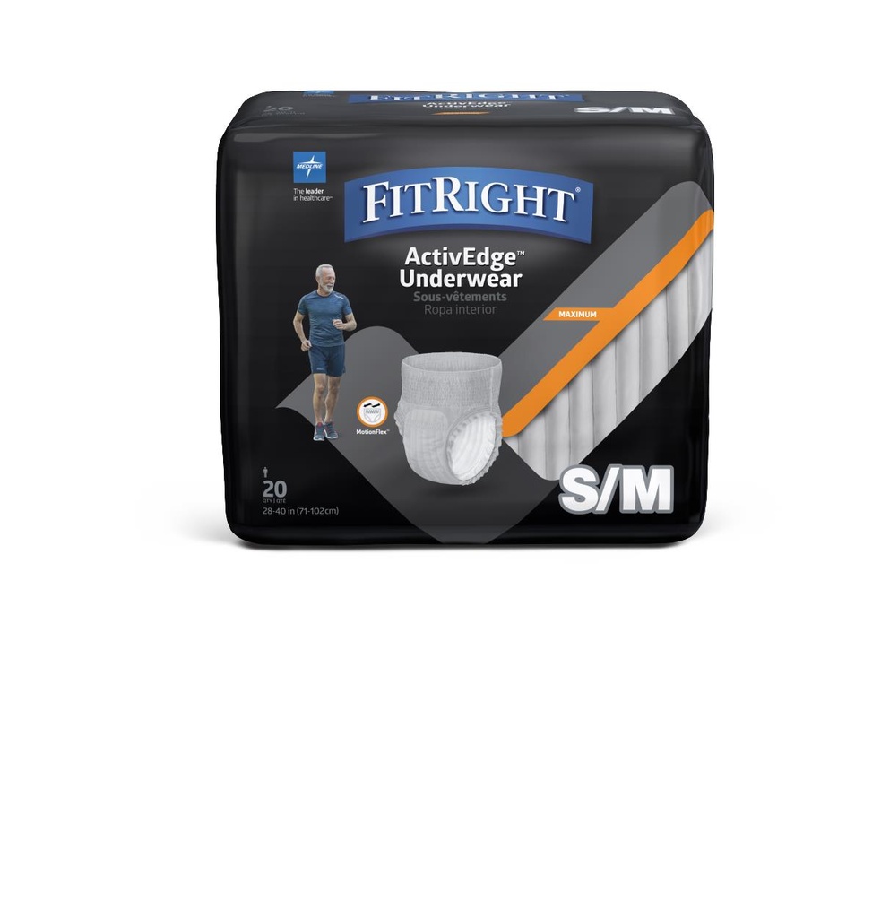 FitRight® ActiveEdge Underwear for Men; Small/Medium, 28"-40" (71 cm - 102 cm) | CASE/80 EACH | BAG/20 EACH