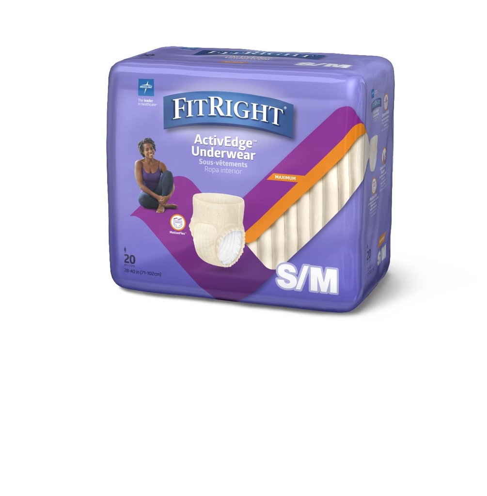 FitRight® Ultra Underwear for Women; Small/Medium, 28"–40" (71 cm - 102 cm) | CASE/80 EACH | BAG/20 EACH