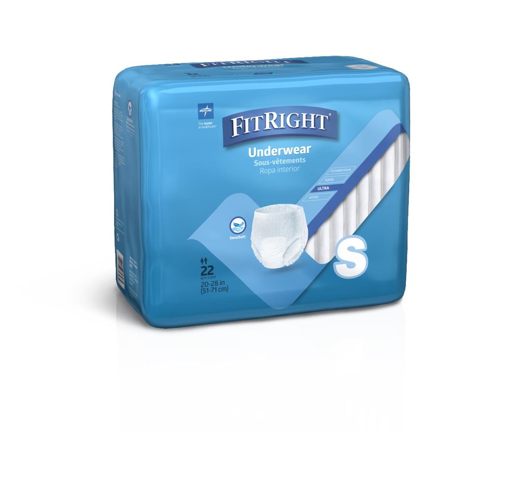 [MSC23000-CASE] Medline Protection Plus Classic Adult Underwear; Small, 20"-28" (53 cm - 71 cm)CASE/88 | CASE/88 EACH | BAG/22 EACH