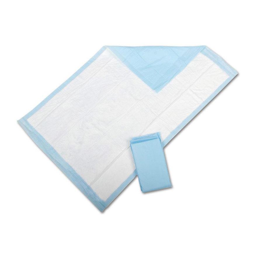 Medline Protection Plus Single-Use Underpad; 23" x 36" (58 cm x 91 cm), Blue, Moderate Absorbency | CASE/150 EACH | BAG/10 EACH